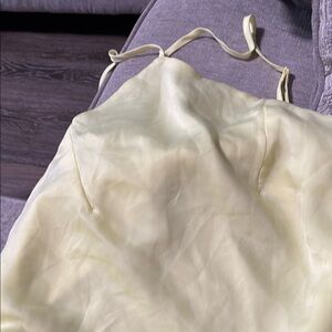 Elegant Cream Satin Slip Dress